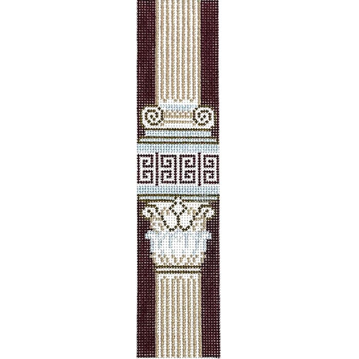 Key Column Keyfob   Maroon Painted Canvas Rachel Barri Designs  - 1