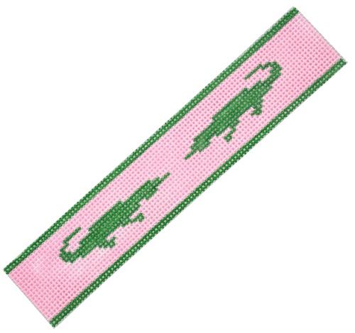 Key Fob Alligator Painted Canvas Kate Dickerson Needlepoint Collections  - 1