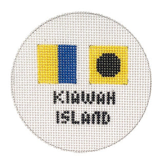 Kiawah Island Nautical Flags Ornament Painted Canvas Kristine Kingston 
