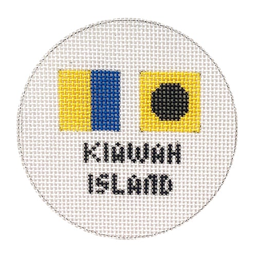 Kiawah Island Nautical Flags Ornament Painted Canvas Kristine Kingston  - 1