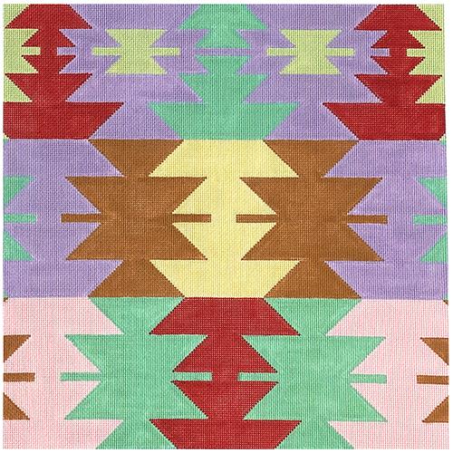 Kilim - Multicolor Star Painted Canvas The Meredith Collection 
