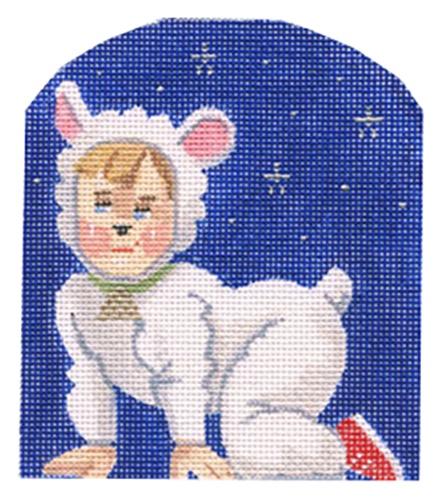 Kindergarten Nativity - Lamb Painted Canvas Labors of Love Needlepoint 
