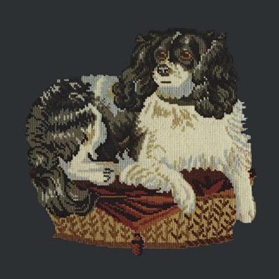 King Charles Spaniel Needlepoint Kit Kits Elizabeth Bradley Design Black 
