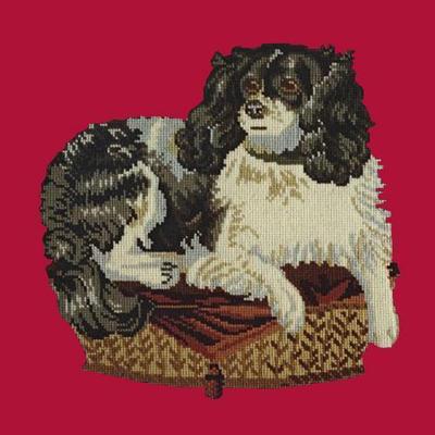 King Charles Spaniel Needlepoint Kit Kits Elizabeth Bradley Design Bright Red 

