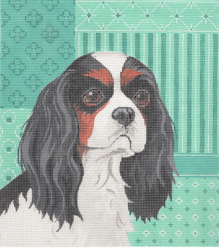 King Charles Spaniel Painted Canvas Labors of Love Needlepoint  - 1