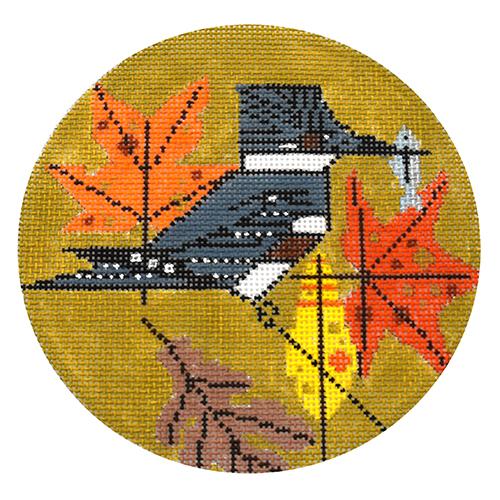 King Fisher Ornament Painted Canvas Charley Harper 
