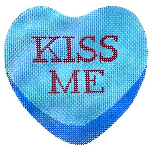 Kiss Me Valentine's Heart Painted Canvas All About Stitching/The Collection Design  - 1