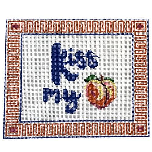 Kiss My Peach Painted Canvas KCN Designers 
