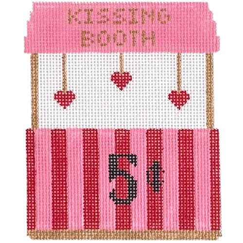 Kissing Booth Painted Canvas SilverStitch Needlepoint 