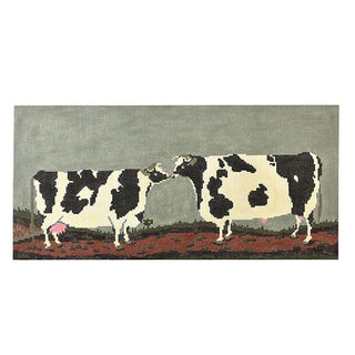 Kissing Cows Painted Canvas Cooper Oaks Design 
