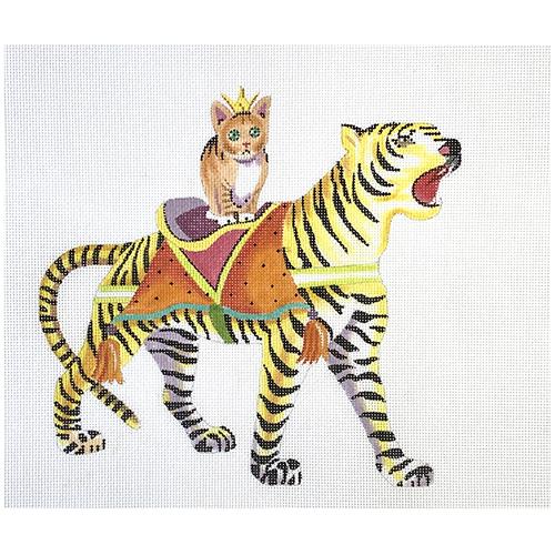 Kitten on Tiger Painted Canvas Colors of Praise 