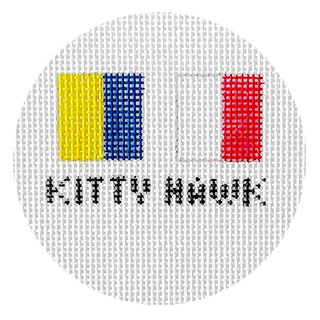 Kitty Hawk Nautical Flags Ornament Painted Canvas Kristine Kingston 
