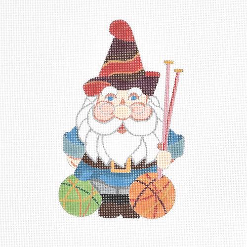 Knitting Gnome Painted Canvas Raymond Crawford Designs 