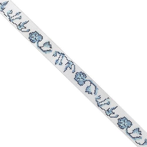Knot Headband - Blue & White Floral Painted Canvas Penny Linn Designs 