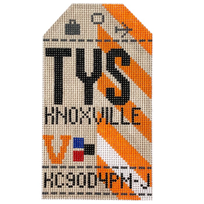 Knoxville TYS Travel Tag Painted Canvas Hedgehog Needlepoint  - 1