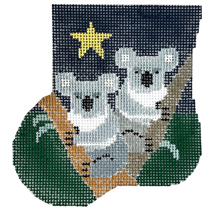 Koalas Mini Sock with Koala Insert Painted Canvas Kathy Schenkel Designs  - 1