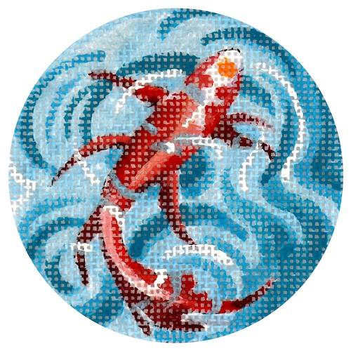 Koi Fish Ornament Painted Canvas Colors of Praise 