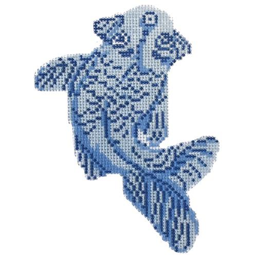 Koi Ornament Painted Canvas The Plum Stitchery  - 1
