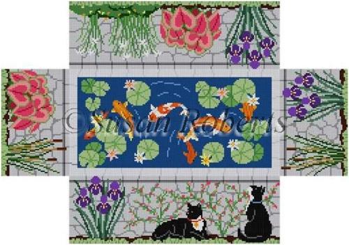 Koi Pond Brick Cover Painted Canvas Susan Roberts Needlepoint Designs, Inc. 