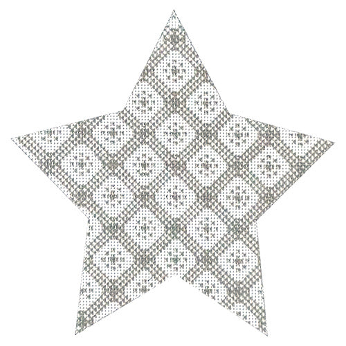Kristi's 6" Star Silver Painted Canvas Whimsy & Grace - 1