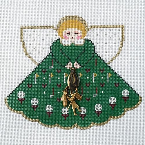 Lady Golfer Angel Painted Canvas Painted Pony Designs  - 1