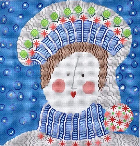 Lady of Winter Painted Canvas CBK Needlepoint Collections  - 1