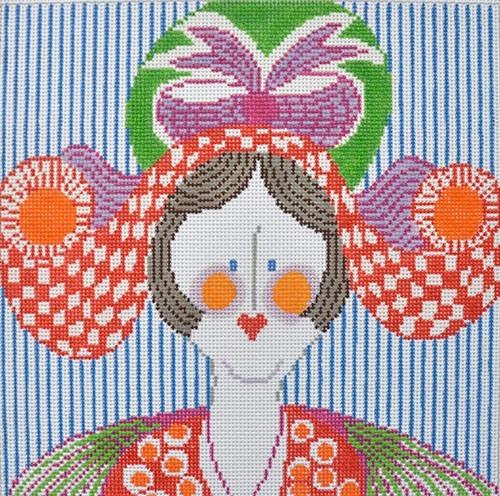 Lady with Hat Painted Canvas CBK Needlepoint Collections 