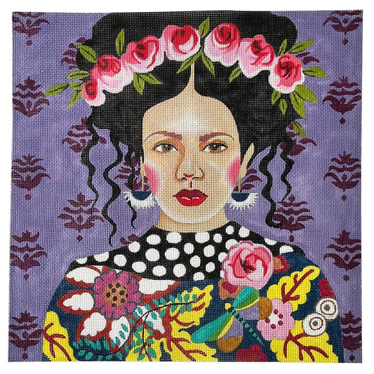 Lady with Purple Background Painted Canvas Colors of Praise 