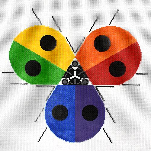 Ladybug Rainbow on 13 Painted Canvas Charley Harper  - 1