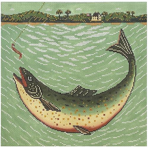 Lake Trout Painted Canvas Cooper Oaks Design  - 1
