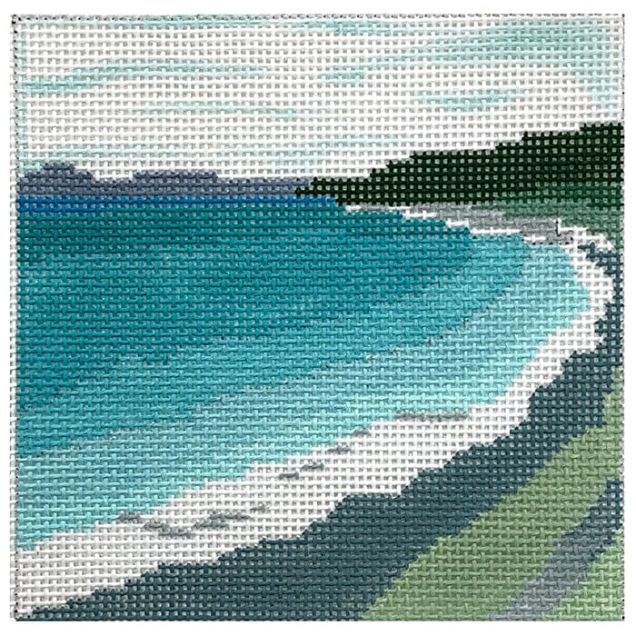 Lakeshore 4" Square Painted Canvas Blue Ridge Stitchery 