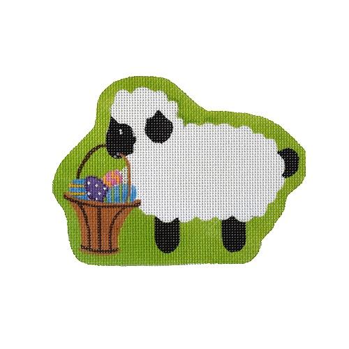 Lamb with Basket Painted Canvas Pepperberry Designs 