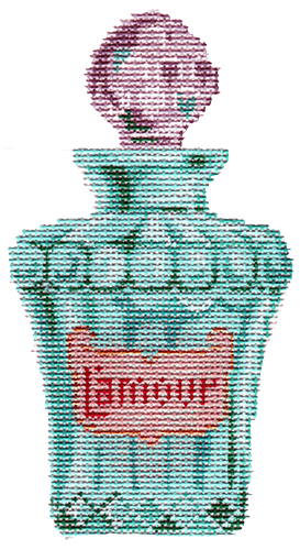 L'Amour Perfume Bottle Painted Canvas Labors of Love Needlepoint 