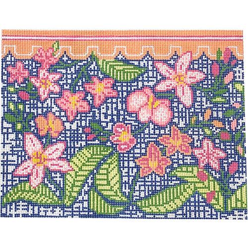 Lanai Floral Clutch Painted Canvas KCN Designers 
