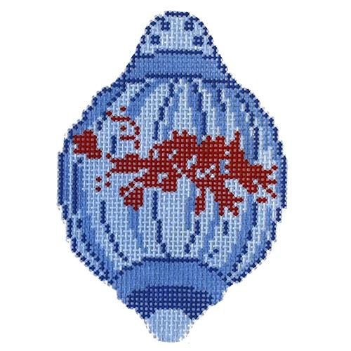 Lantern Ornament (tassel included) Painted Canvas The Plum Stitchery  - 1