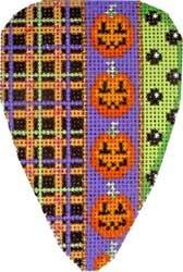 Large Candy Corn   Plaid / Pumpkins / Dots Painted Canvas Associated Talents  - 1