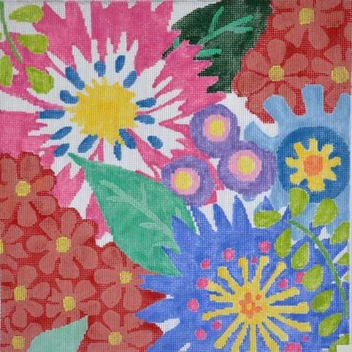 Large Fantasy Flowers 7 Painted Canvas Jean Smith 