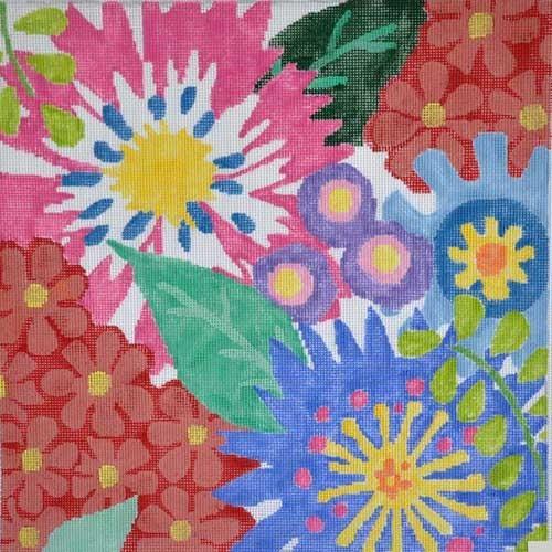 Large Fantasy Flowers 7 Painted Canvas Jean Smith  - 1