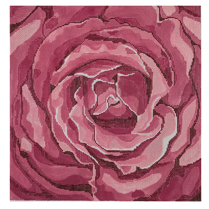 Large Pink Rose Painted Canvas Jean Smith 