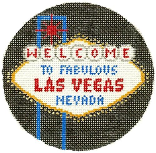Las Vegas Ornament Painted Canvas Silver Needle 
