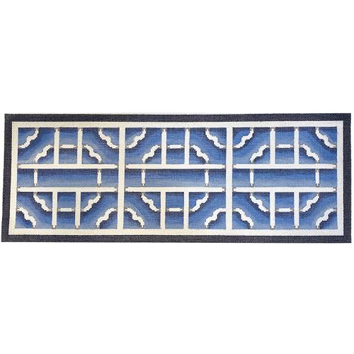 Lattice Freize Blue & White Painted Canvas Associated Talents 