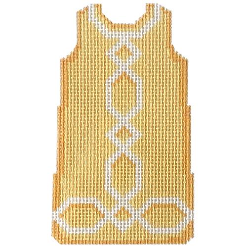 Lattice Trim Mini Shift - Yellow Painted Canvas Two Sisters Needlepoint 