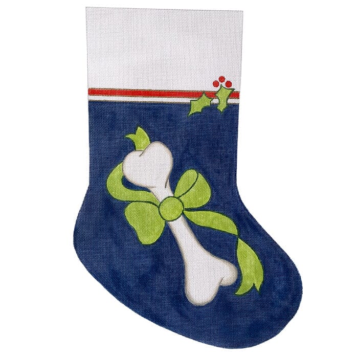 Laurie Dog Stocking Blue Painted Canvas Walker's Needlepoint 