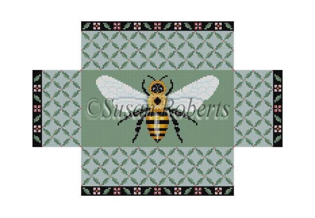Leaf Trellis Bee Brick Cover Painted Canvas Susan Roberts Needlepoint Designs, Inc.  - 1