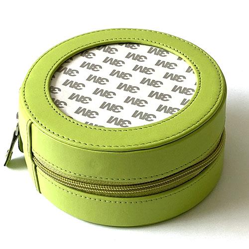 Leather 5" Round Jewelry Case - Green Leather Goods Planet Earth Leather 