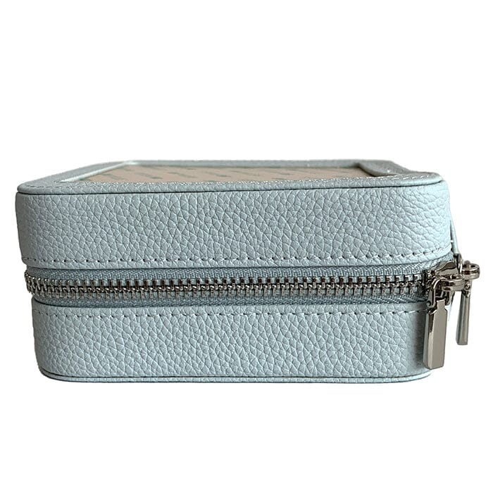 Leather 5 Square Jewelry Box - Ice Blue