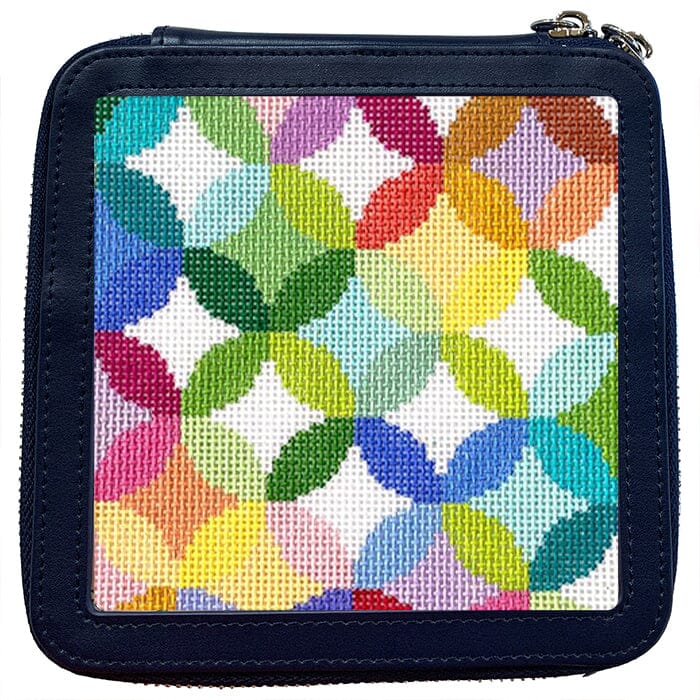 Leather 6" Square Jewelry Box   Navy Leather Goods Rachel Barri Designs 
