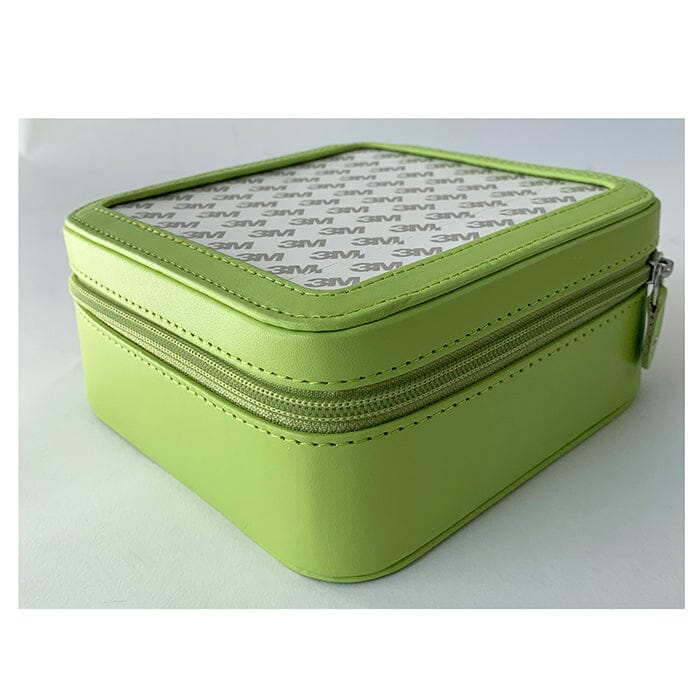 Leather 6" Zip Square Box   Lime Leather Goods Planet Earth Leather  - 1