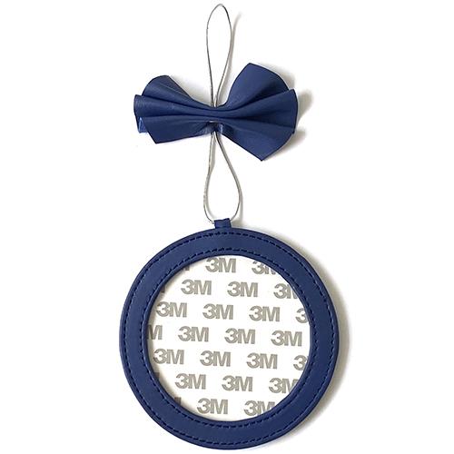 Leather Holiday Ornament 4" Round   Royal Blue Leather Goods Planet Earth Leather  - 1
