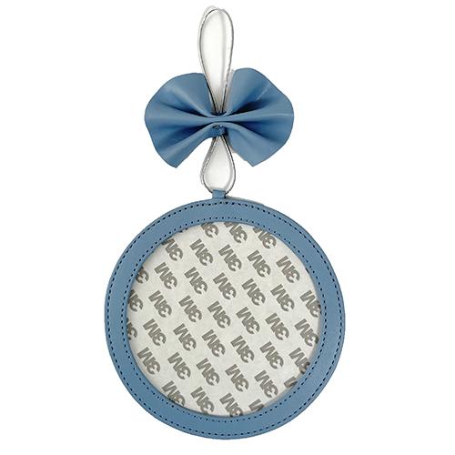 Leather Holiday Ornament 5" Round   Light Blue Leather Goods Planet Earth Leather  - 1